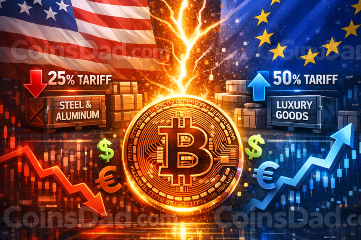 Crypto Markets Retreat on U.S.-EU Trade War Fears: Bitcoin Falls 3%, $750M in Long Liquidations